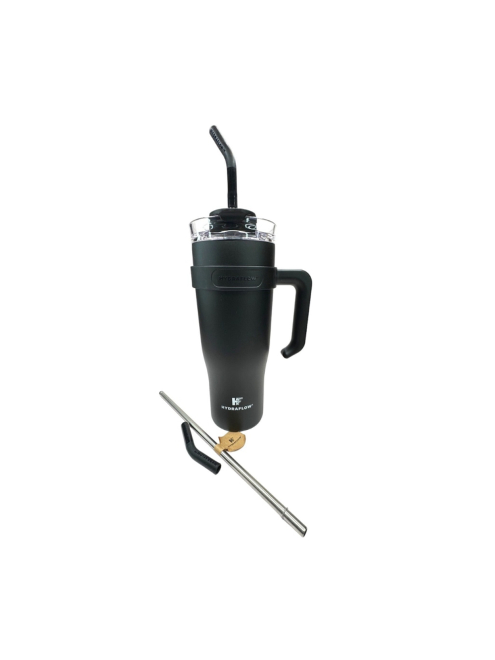Hydraflow 40 oz Capri Black Double Wall Stainless Steel Tumbler Handle